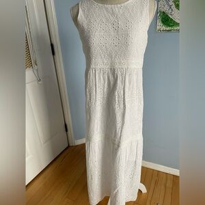 White Eyelet Maxi Dress-Medium-NWOT